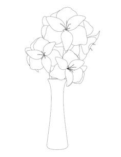 Flower Vase Of Lilies Outline Coloring Pages Pdf, Free Vectors File
